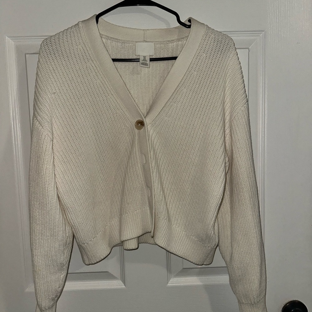 H&M Off-White Knit Cardigan